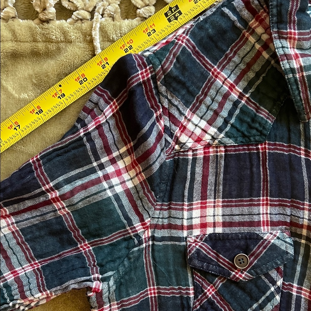 👚 Nostalgia Plaid Button-Up Shirt Y2K — Blue/Green/Red — Sz XL / D - Picture 11 of 11